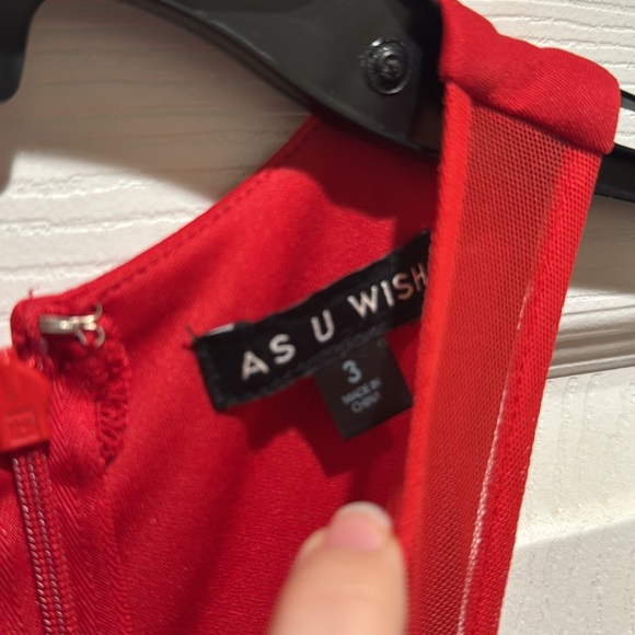 As U Wish candy apple red halter formal gown - Picture 3 of 7